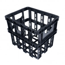 PLASTIC STACKABLE GENERAL PURPOSE CRATE - BLACK